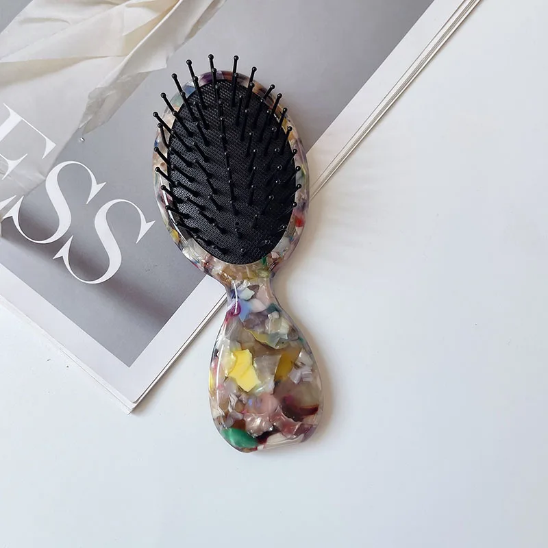 مشط وسادة هوائية لتدليك حمض الخليك ، مشط وسادة هوائية منزلي صغير محمول ومتعدد الأنماط مع مقبض بيضاوي للعناية بالشعر