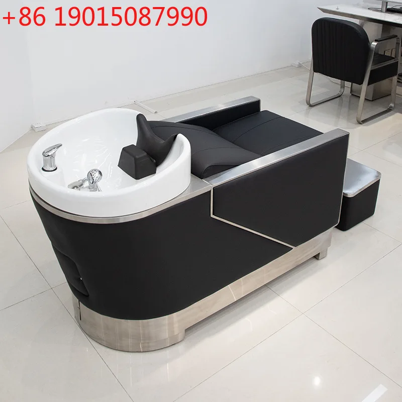 

Ceramic basin shampoo bed Internet celebrity hair salon semi-lying flush bed hair shampoo bed