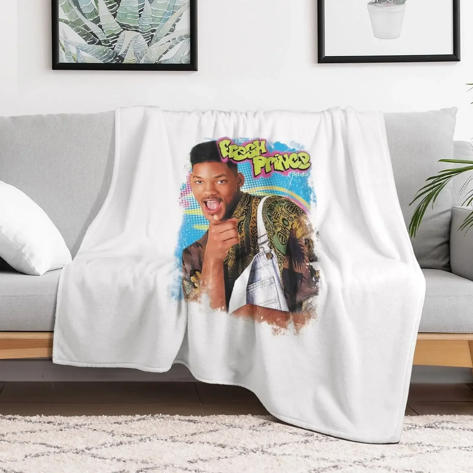 The Fresh Prince of Bel-Air White Gift For Fan, Gift T-Shirt For Women, Kids, Adults Men, Halloween day, Thanksgiv Throw Blanket