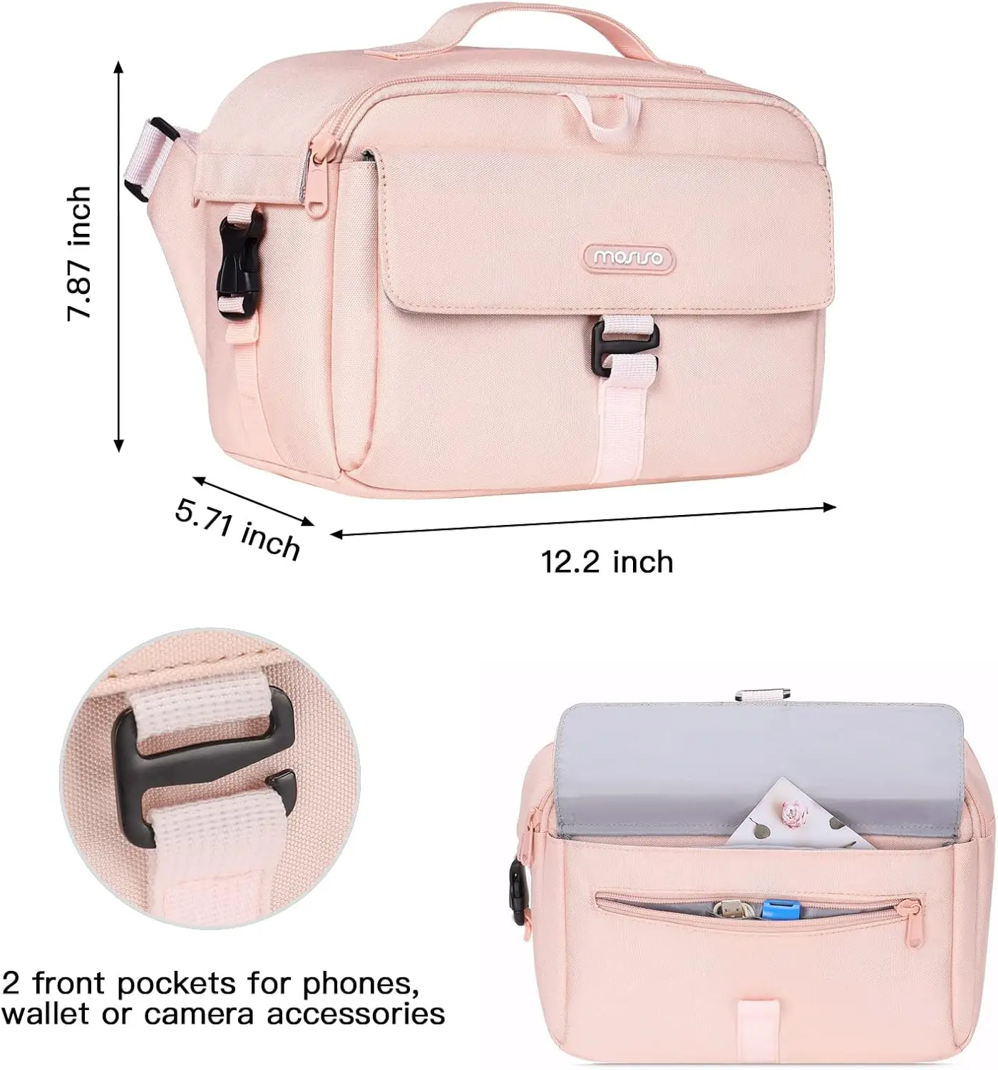 حقيبة كتف للكاميرا MOSISO، محفظة كروس بودي، DSLR/SLR/حقيبة يد مبطنة للتصوير الفوتوغرافي بدون مرآة مع غطاء للمطر #4