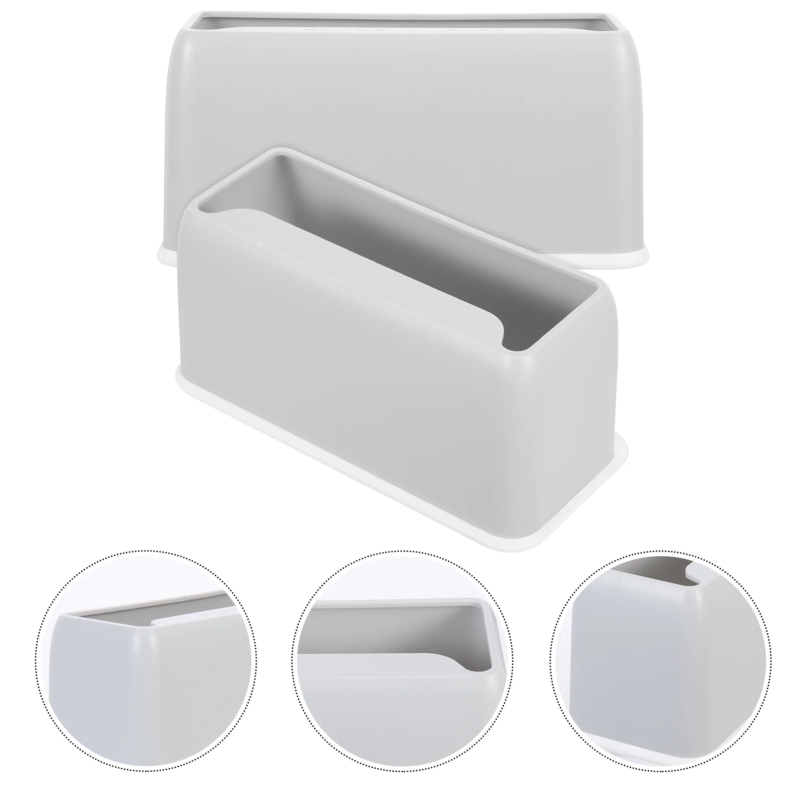 

2 Pcs Cat Litter Scoop Base Metal Holder Plastic Storage Box Grey Stand Pet Supplies Up Litter Residue Collecting