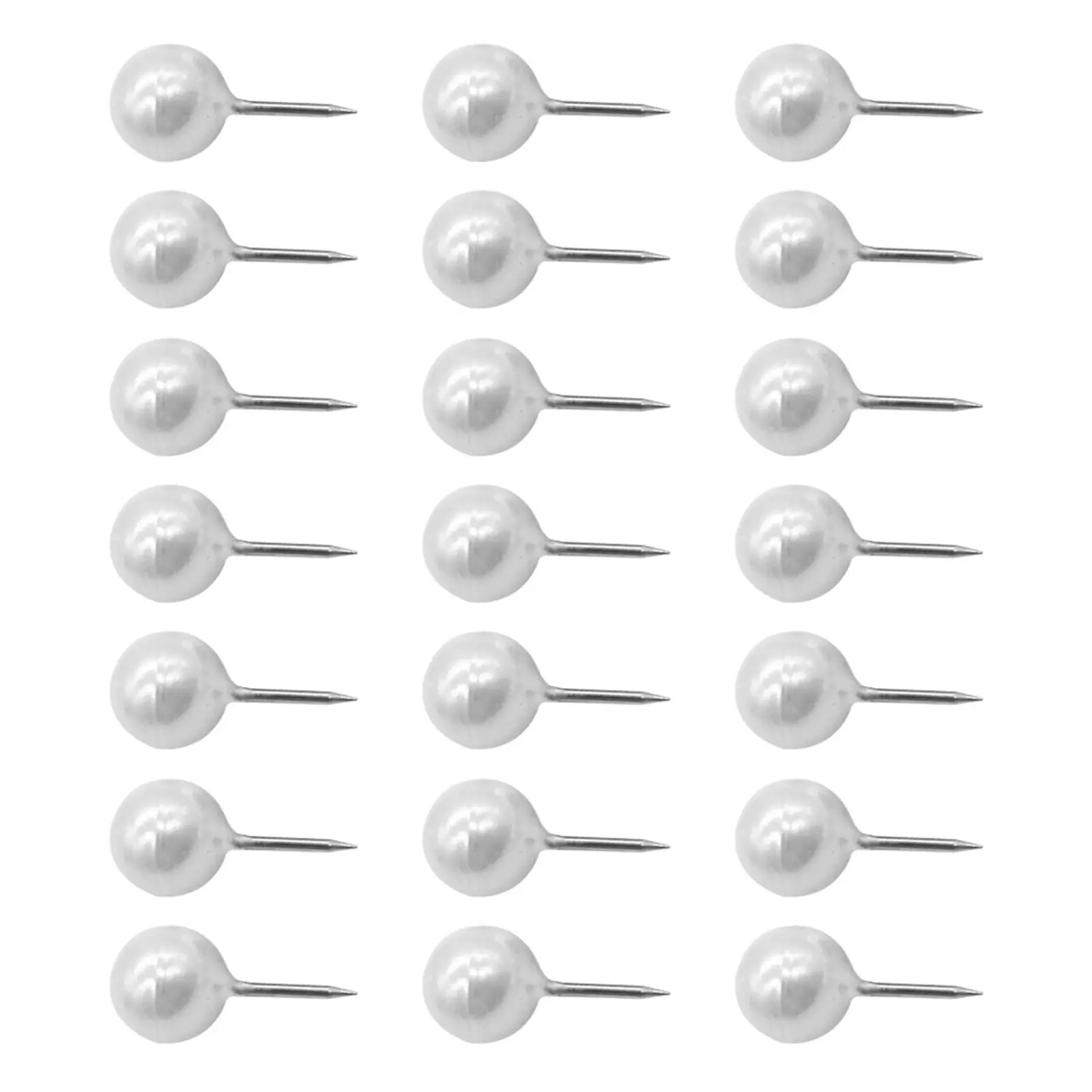 2 Boxes Pearl White Round Bead Thumb Tacks Metal Point Map Pins for Bulletin Board Corkboard Wall Decoration Sewing Marking
