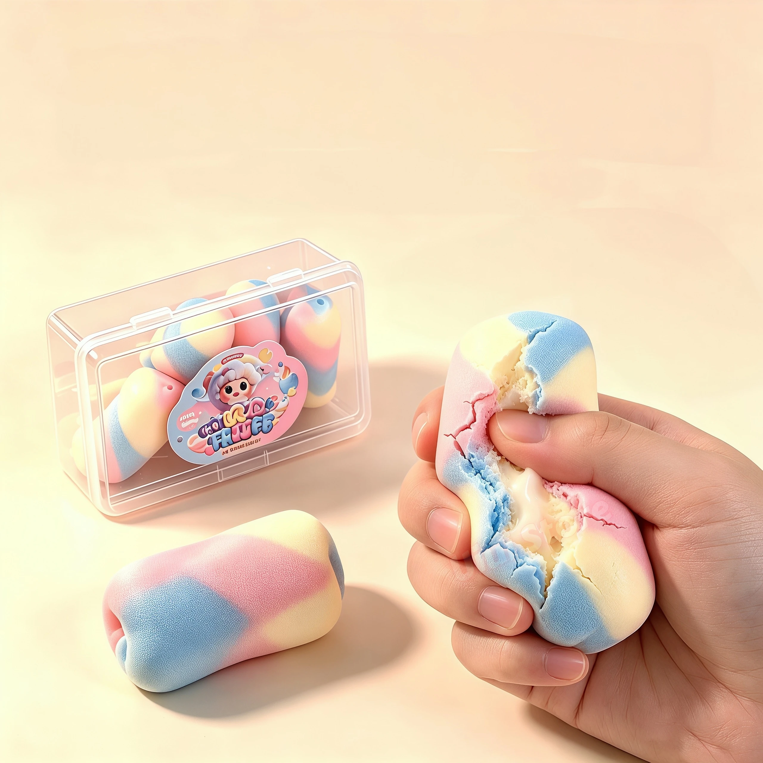 Knuspriger Schokoladen-Wachs-Donut mit Knackgeräusch, Handgemachtes Kunsthandwerk, Knuspriges Gefühl, Schneeball-Knack-Spielzeug, Quetschbares Fidget-Tool – Detail 22
