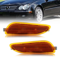 2PCS Front Bumper Side Marker Turn Signal Light Housings For 2003-2009 W209 Mercedes CLK No Bulb/Socket Included