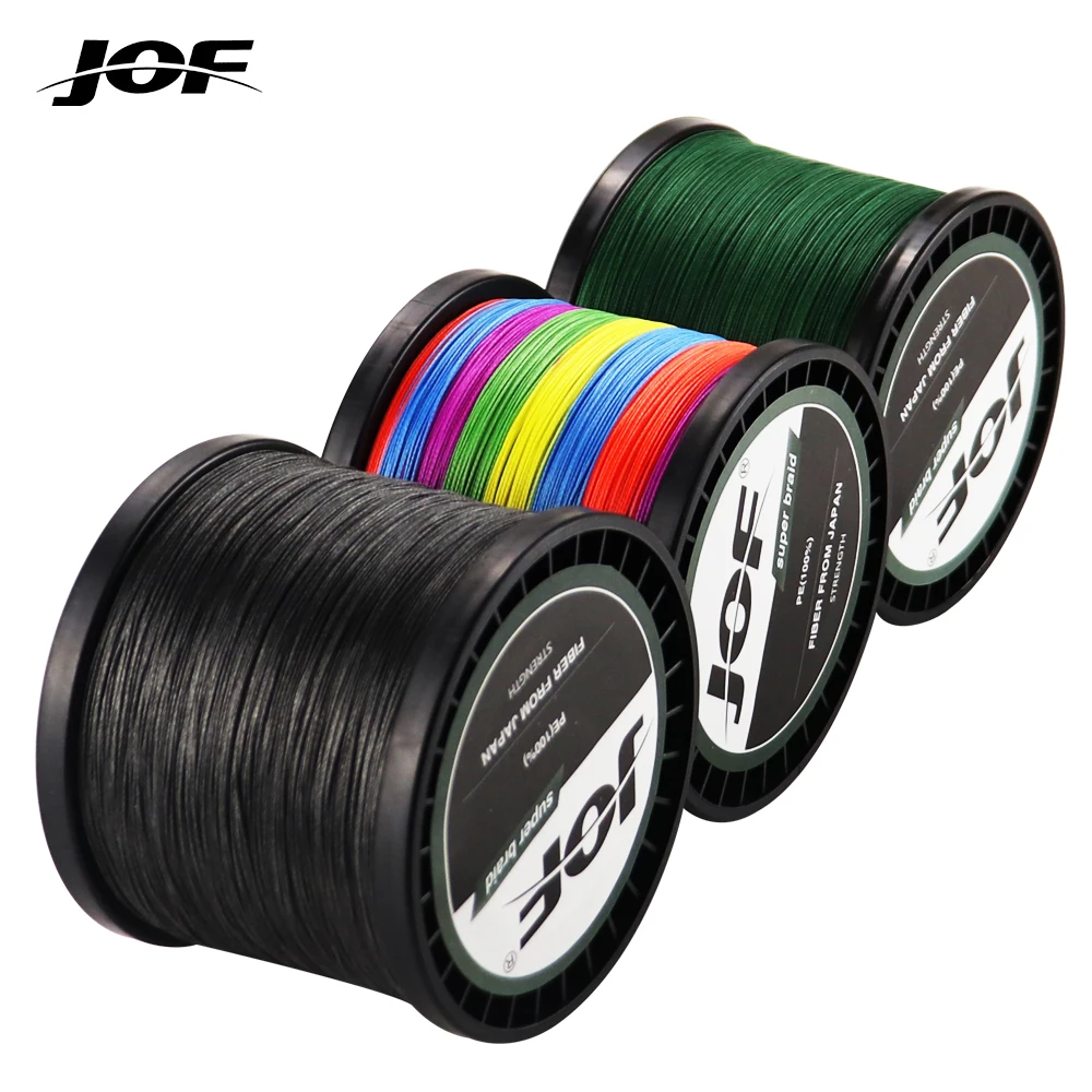 JOF 8 Strand Fishing Line 300M 500M 1000M Japan PE Braided Multifilament Cord 20-100LB Carp Fishing Pesca Fly PE Wire Peche Sea