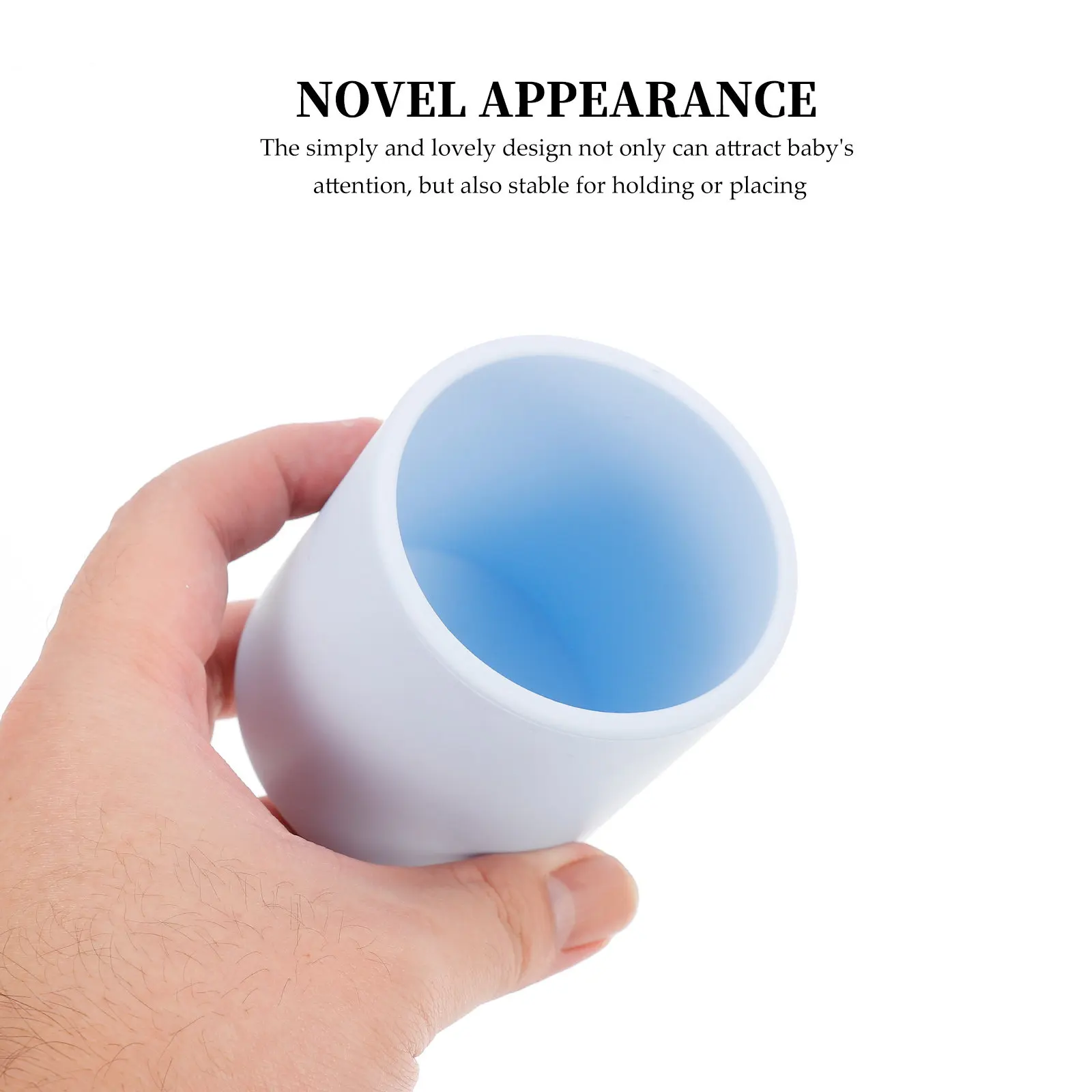 

2Pcs Kids Training Cup Baby Silicone Drinking Cup Practical Design Fall Resistant Smooth Texture for Early Learning