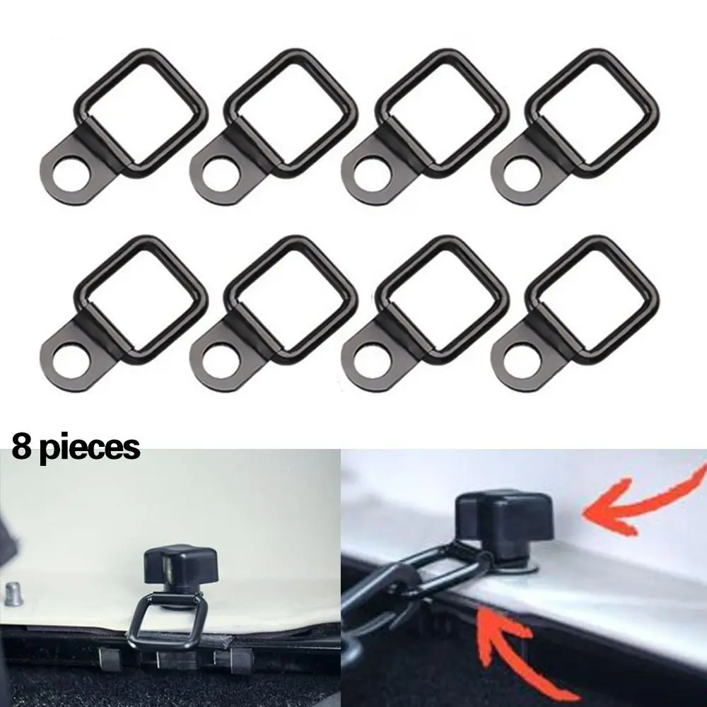 8Pcs Car Tie Down Ring Square Shape Trailer Anchors Metal Pull Hook Heavy Load D Ring Lashing Ring