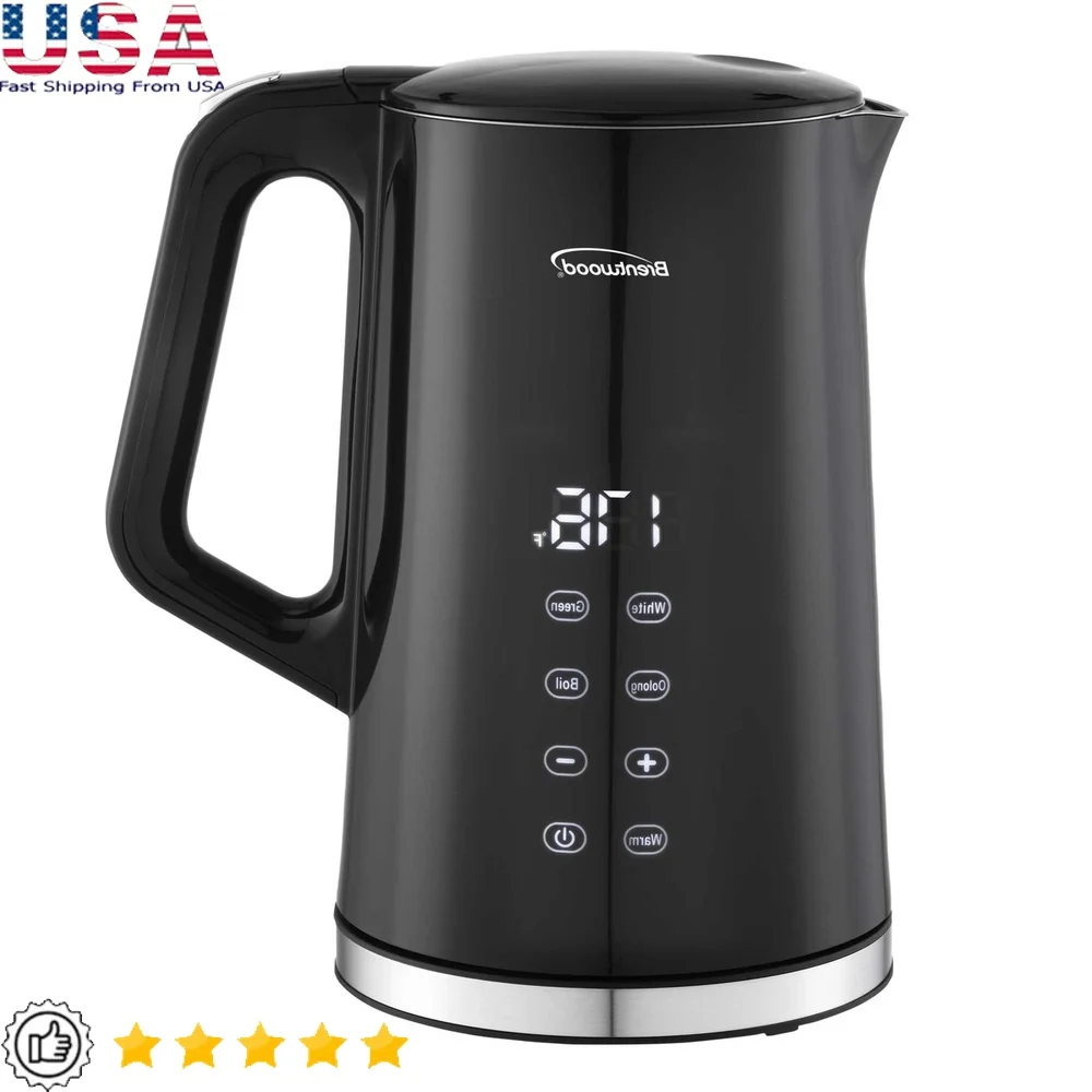 

1100W Cordless Electric Kettle Digital Touch Display Automatic Shut Off Stainless Steel Interior Cool Touch Fast Boil 17L Keep