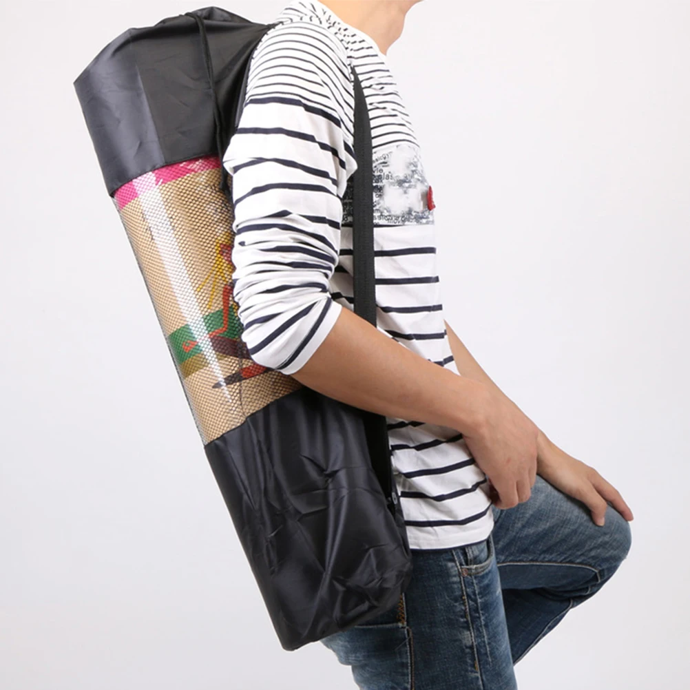 

2Pcs Yoga Mesh Design Breathable Large Capacity Adjustable Shoulder Strap Practical Yoga Mat Carrier for Sports