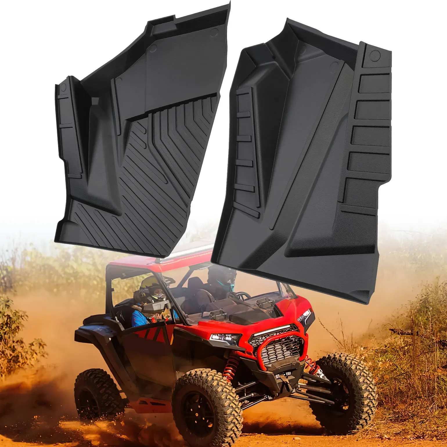 KEMIMOTO UTV TPE Floor Mats Liners Compatible with Polaris RZR XP 1000/RZR XP 4 1000 2024 2025+ Non-Slip Front Row Floor Mats