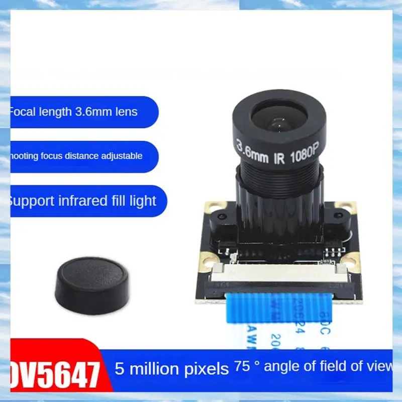 T31C-2X 5MP OV5647 وحدة الكاميرا إصدار غير للرؤية الليلية لـ Raspberry Pi 75 درجة 3.6 مللي متر تركيز قابل للتعديل 1080P HD كاميرا ويب
