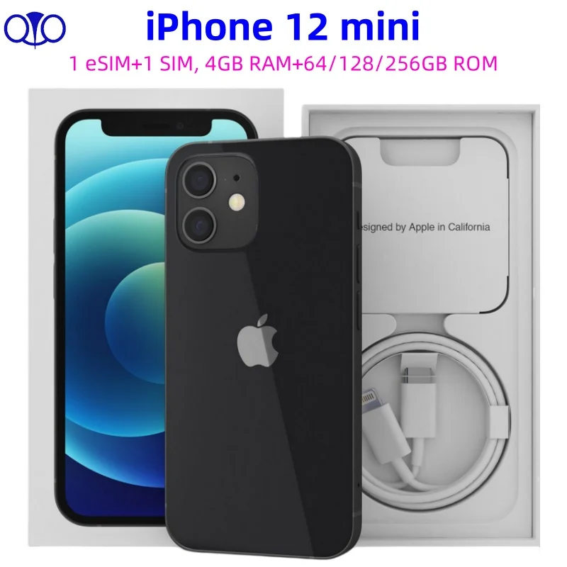 

Unlocked Original Apple iPhone 12 mini 4GB RAM 64/128/256GB ROM IOS A14 Bionic Hexa Core 12MP 5G Cell phone