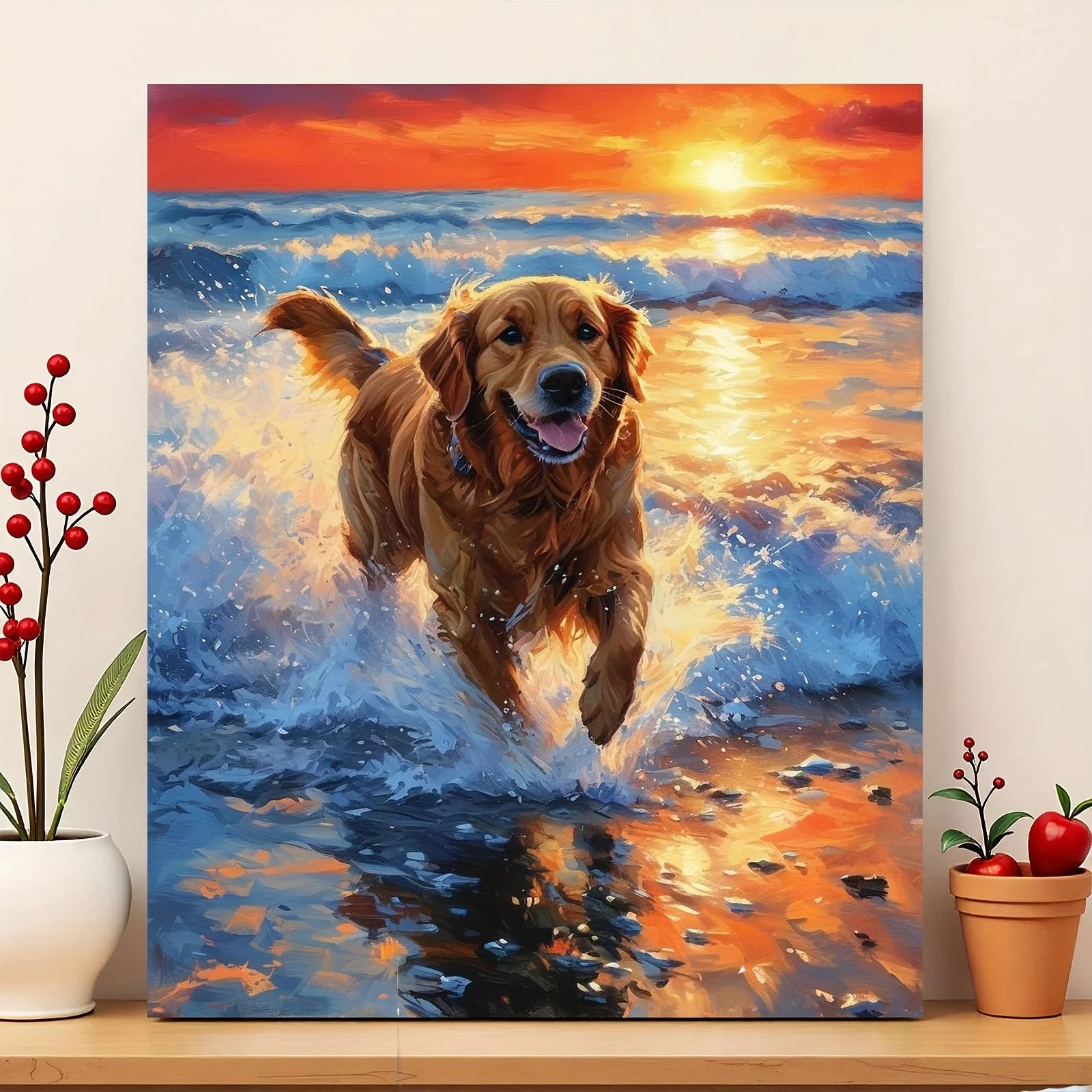 

500/1000/1200/2000PCS Puzzles for Adults Cute Dog Running By The Beach,Jigsaw Puzzles Brain Challenge Game Gift Home Decor