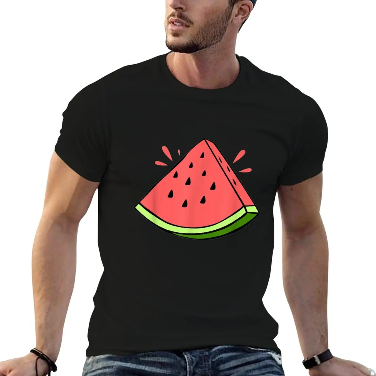 Watermelon T-Shirt anime clothes korean fashion mens t shirts pack