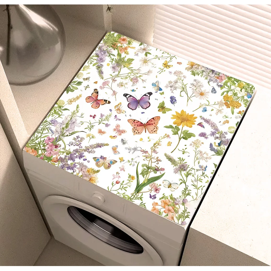 

1pc Butterfly Patterned Mat, Protective Cover for The Top of Washing Machines And Dryers, Dust Cover Mat for Washing Machines