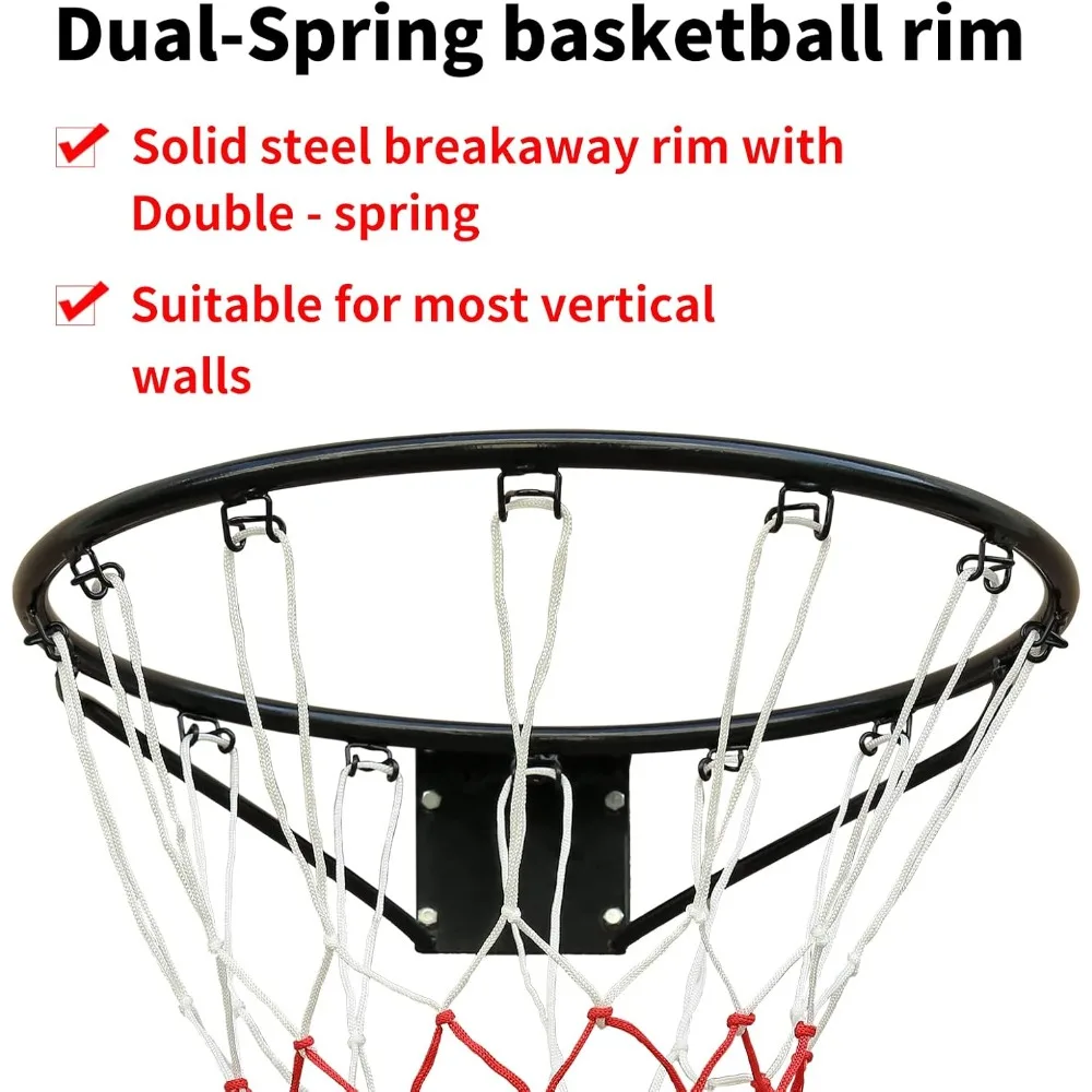 حافة كرة سلة صلبة احترافية مقاس 18 بوصة للاستخدام الداخلي والخارجي، إطار حديد متين مع سهل التركيب، مثالي للملاعب المنزلية #4