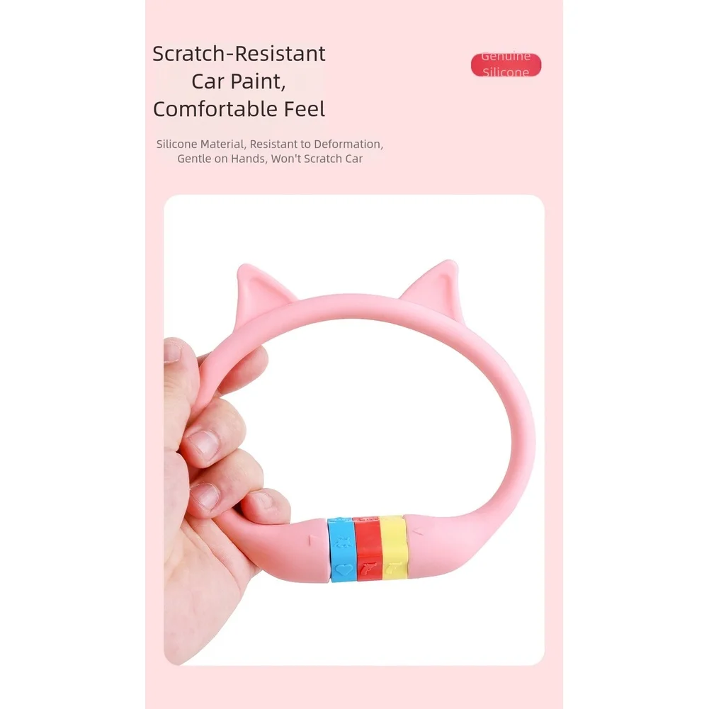 قفل دراجة بسمك 10 مم مضاد للسرقة - كابل سيليكون لأذن القط وقفل بكلمة مرور أداة أمان للدراجة لتأمين الدراجة