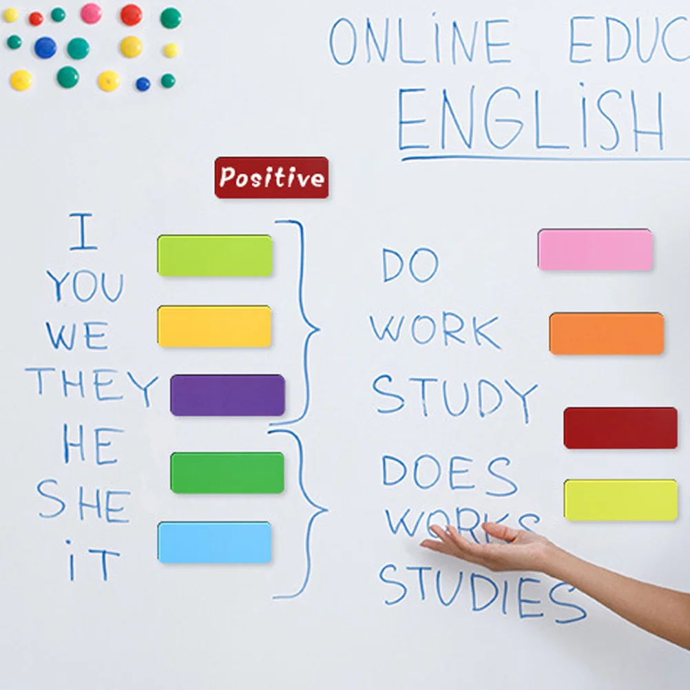 Étiquettes magnétiques effaçables à sec, 54 pièces, étiquettes nominatives pour réfrigérateur, tableau blanc, organisateurs d'écriture réutilisables, pour la maison, l'école et le bureau