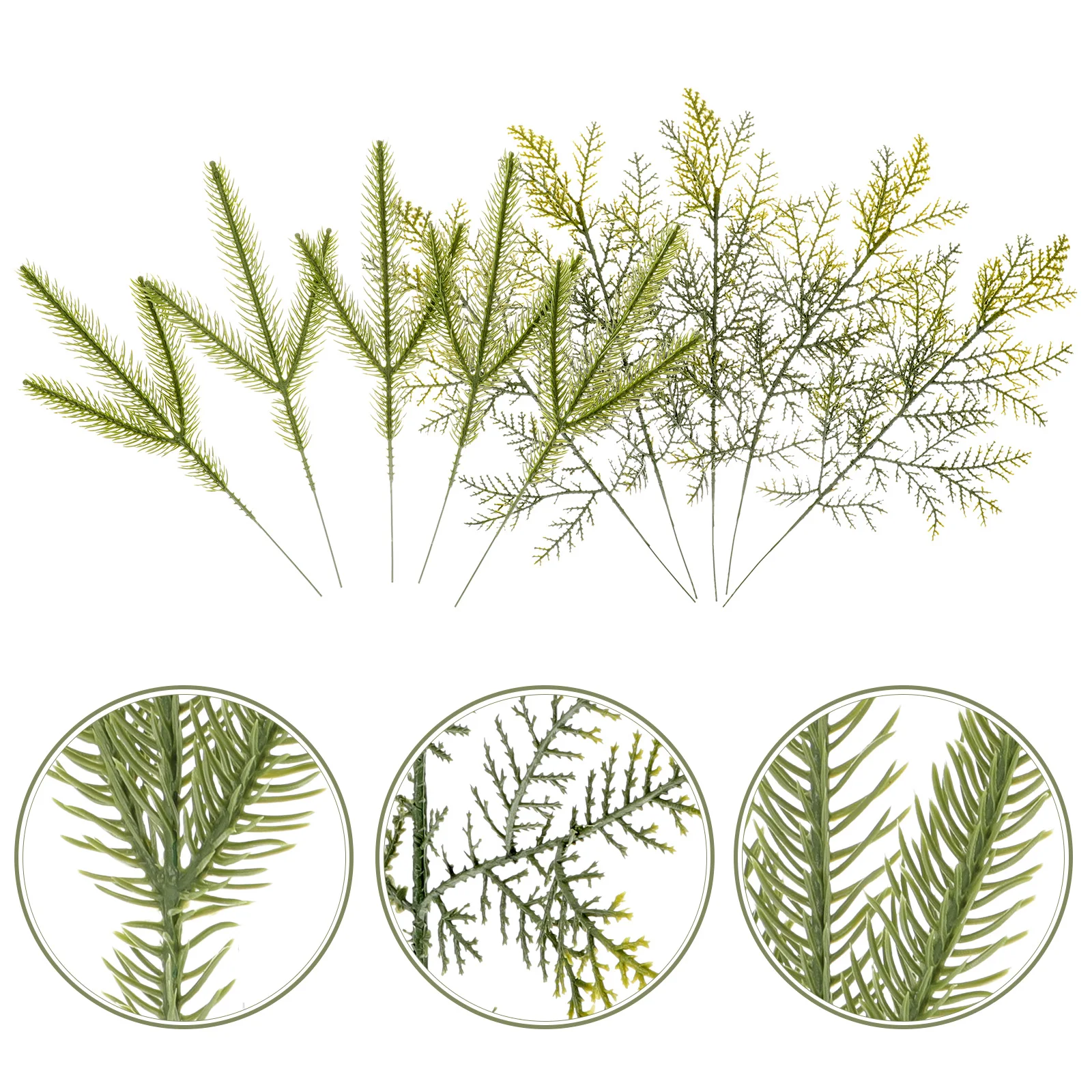 

Christmas Tree Decoration Accessories Green Pine Needles Realistic Branches Fake Stems Evergreen
