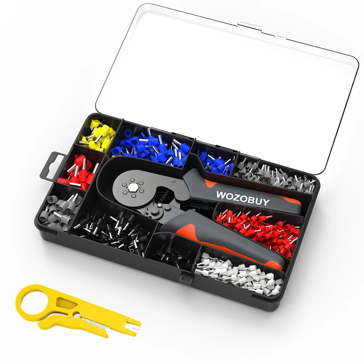 WOZOBUY Crimping Pliers Kit Tubular Terminal HSC8 6-4A Crimper Wire Mini Ferrule Crimper Hand Tools Household Electrical Kit Wit