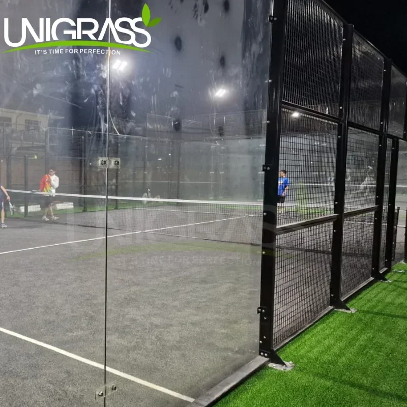2026 China Manufacturer's Custom Design Logo Panoramic Padel Court Indoor-Outdoor Paddle Court Artificial Grass Optimal Tennis
