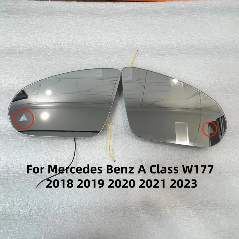 For Mercedes Benz A Class W177 2018 2019 2020 2021 2023 CLA Replace BSM BSW Car Heated Blind Spot Warning Wing Rear Mirror Glass