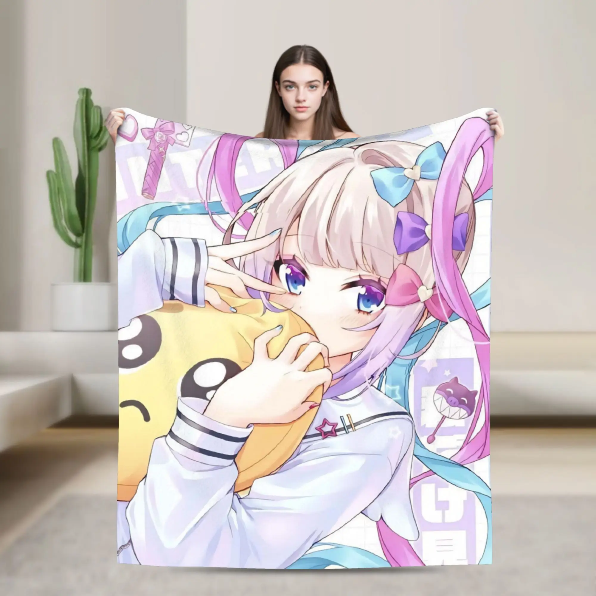 OMG kawaii Angel Blanket Fleece Spring Autumn Needy Girl Overdose  Multifunction Soft Throw Blanket for Home Bedroom Bedspread