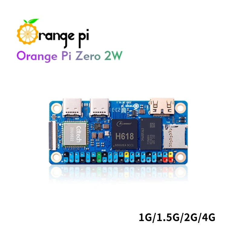 

Orange Pi Zero 2W 4 ГБ 2 ГБ 1,5 ГБ 1 ГБ ОЗУ Мини-ПК Allwinner H618 Четырехъядерный процессор Cortex-A53 WiFi5 + BT5.0 Дополнительная плата расширения
