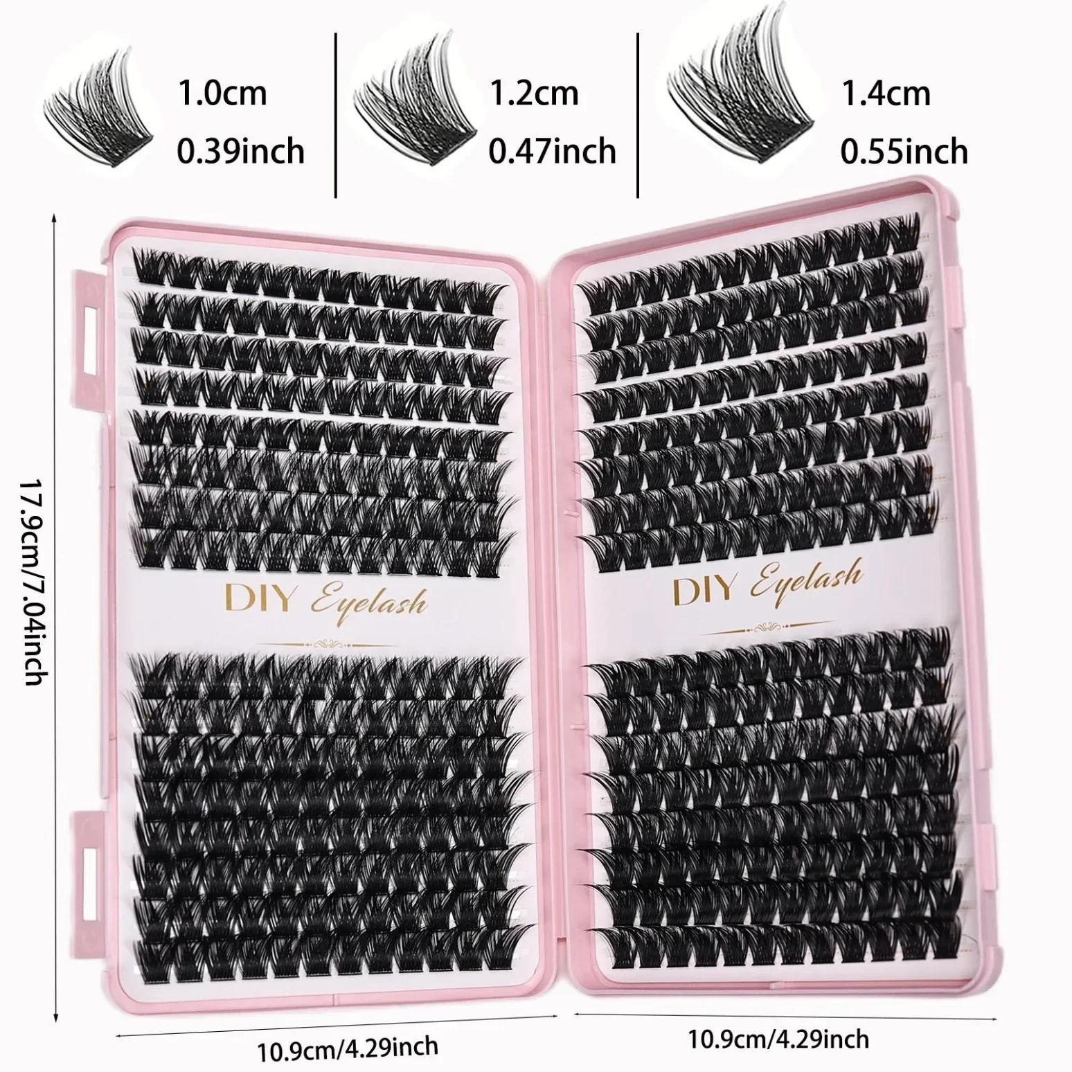 Wimpernbüschel DIY Wimpernverlängerungen D-Curl Dichte Flauschige Faux-Nerz Einzelne Segmentierte Wimpern Selbstklebende Künstliche Wimpern – Detail 3