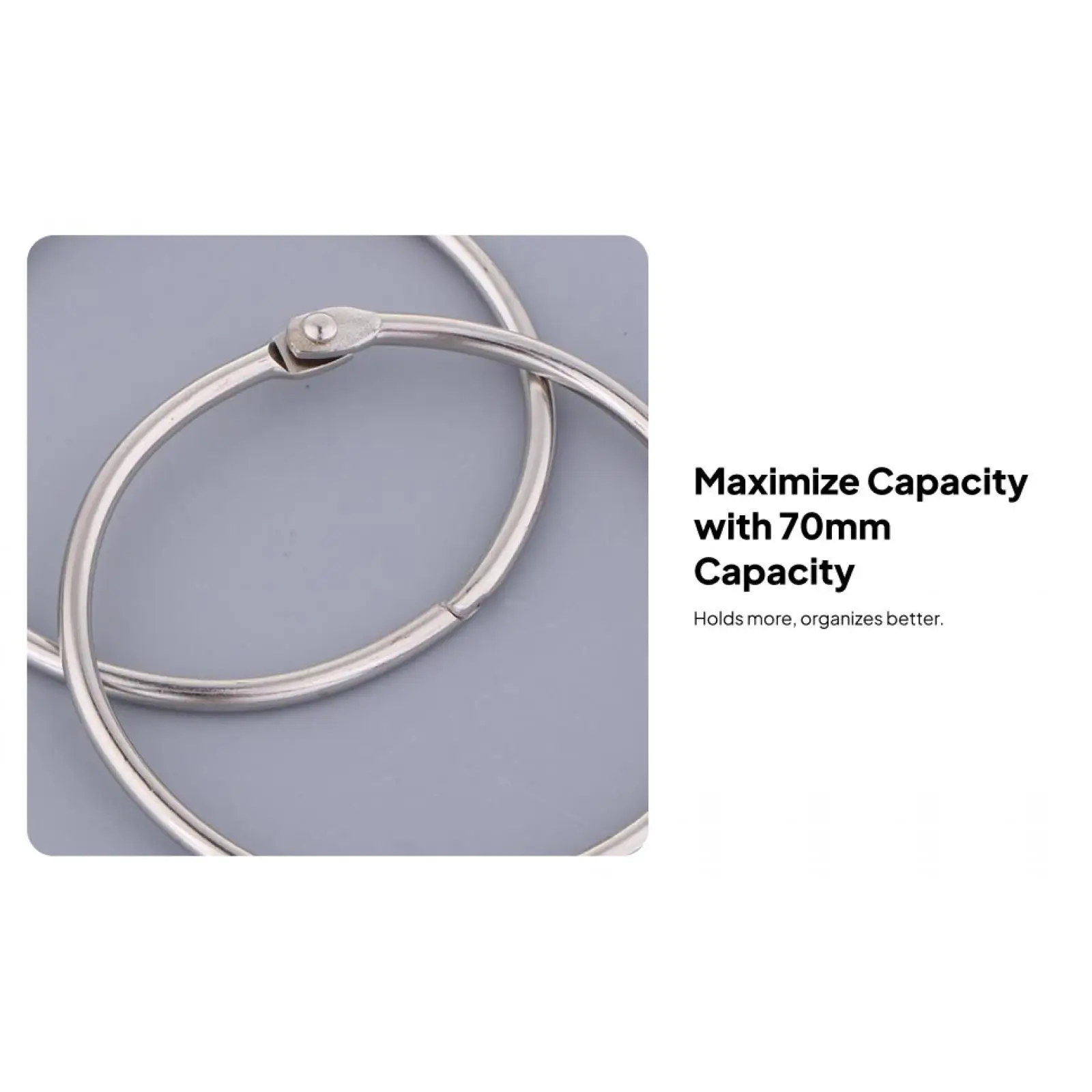 Loose Leaf Ring Binder Keychain Key Ring 0.98 Inch 1.26 Inch for Notebook Memo Book Album Craft Storage Organizer