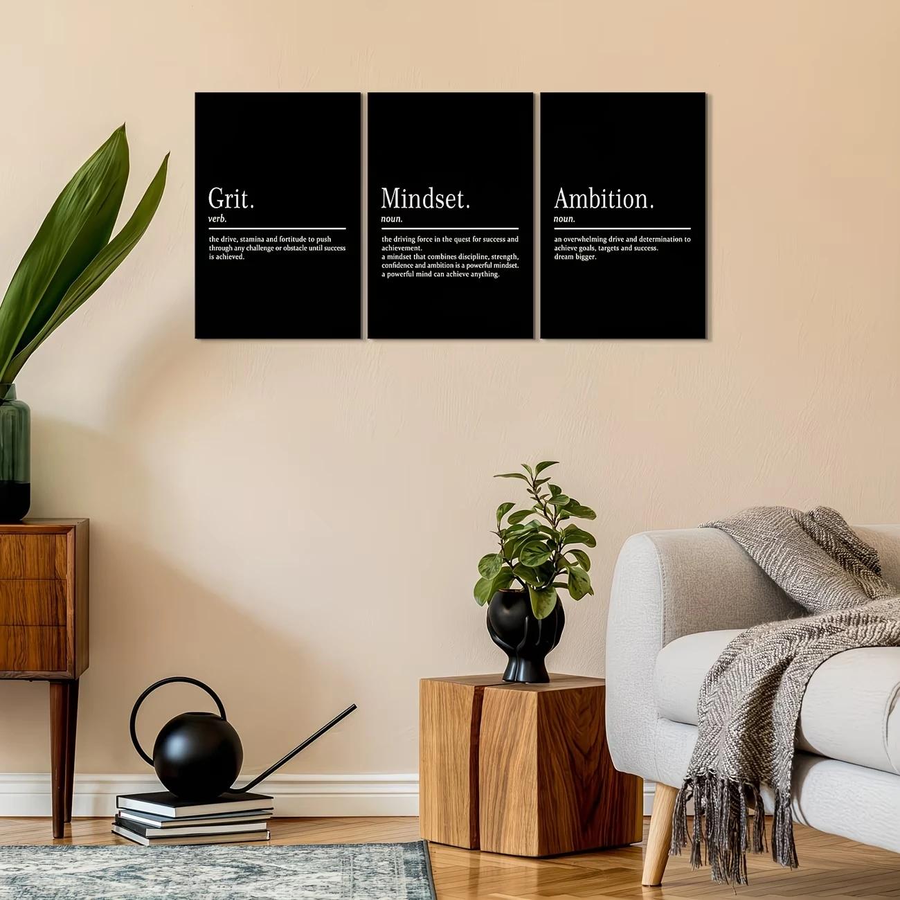 3pcs Modern Determination And Ambition  Wall Art Print Canvas Painting Poster Picture For Bedroom,Living Room Home Decor