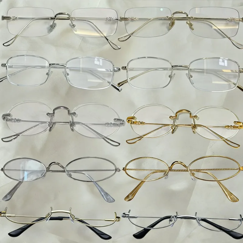 

Мультистильные очки в металлической оправе для женщин и мужчин Y2K, винтажные квадратные очки овальной формы с прозрачными линзами, вечерние декоративные очки