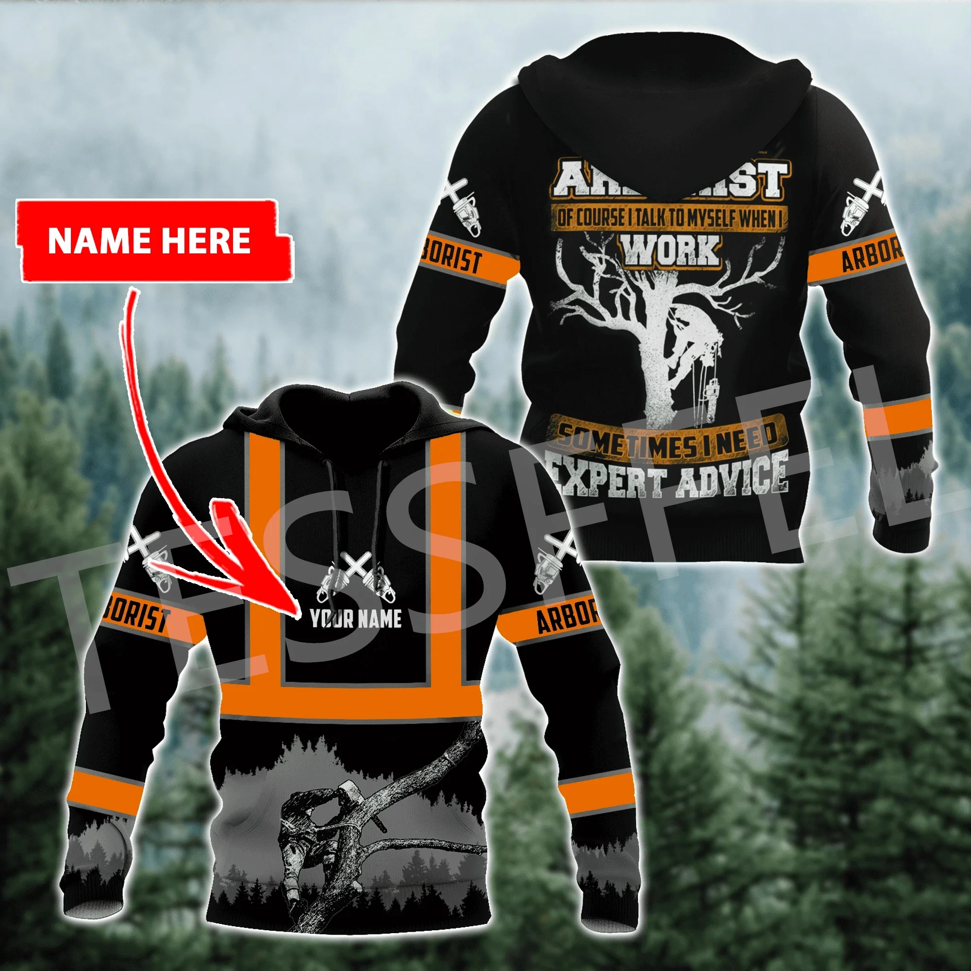 

Custom Name Arborist Logger Chainsaw Carpenter Worker Tattoo Streetwear 3DPrint Pullover Harajuku Jacket Casual Funny Hoodies X8