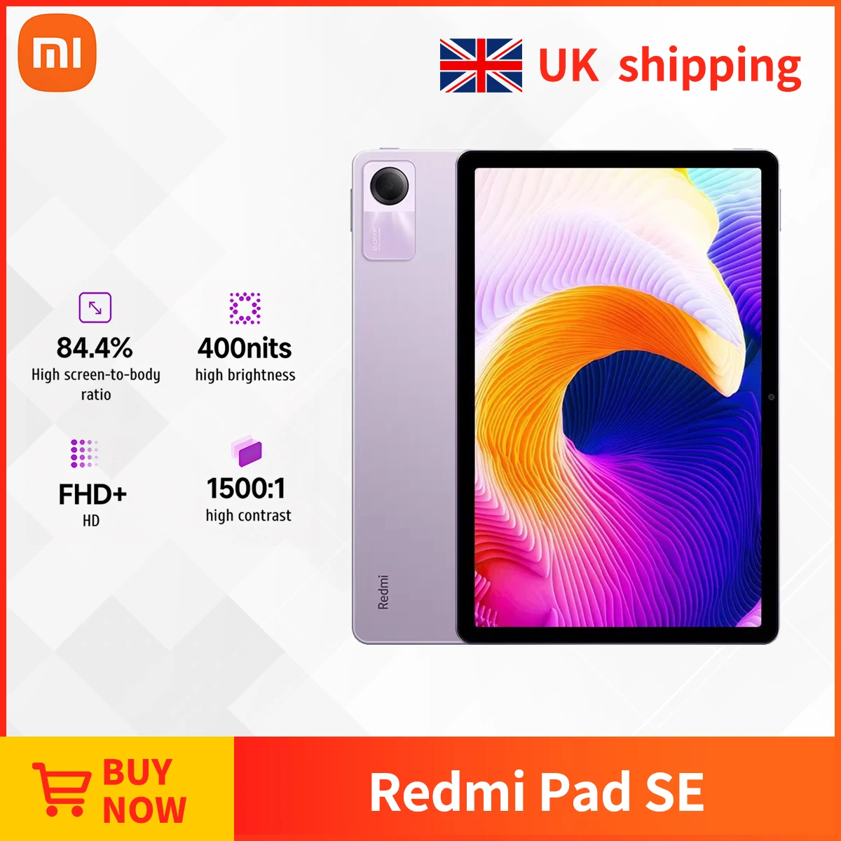 Xiaomi Redmi Pad SE 11" 90Hz Display 4GB 128GB Tablet Quad Speakers Dolby Atmos 8000mAh Lavender Purple