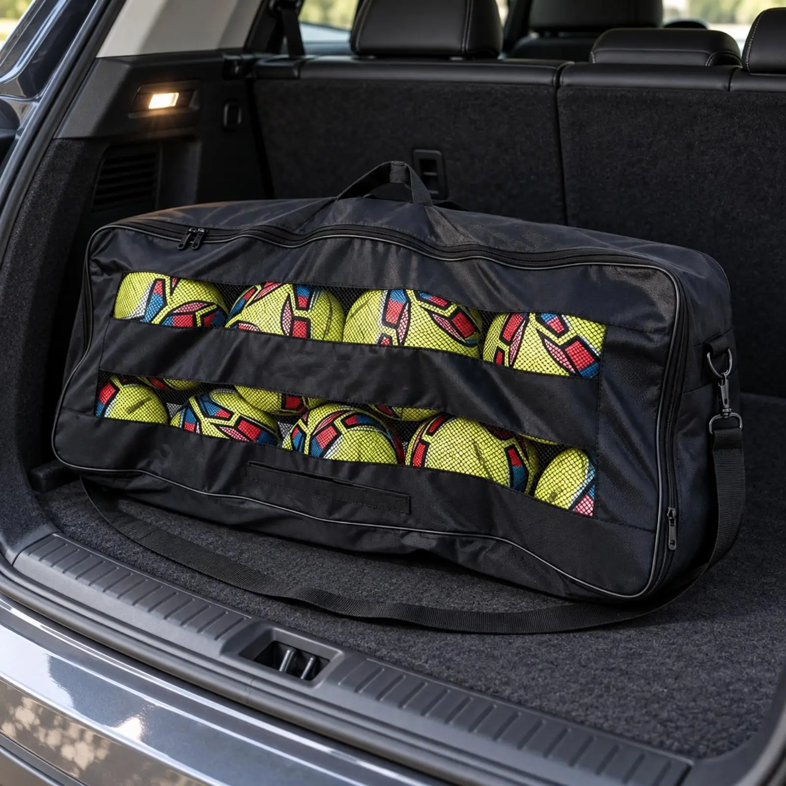 Practical Sports Ball Storage Bag with Large Capacity PVC Build and Comfortable Carry Options for Practice Sessions