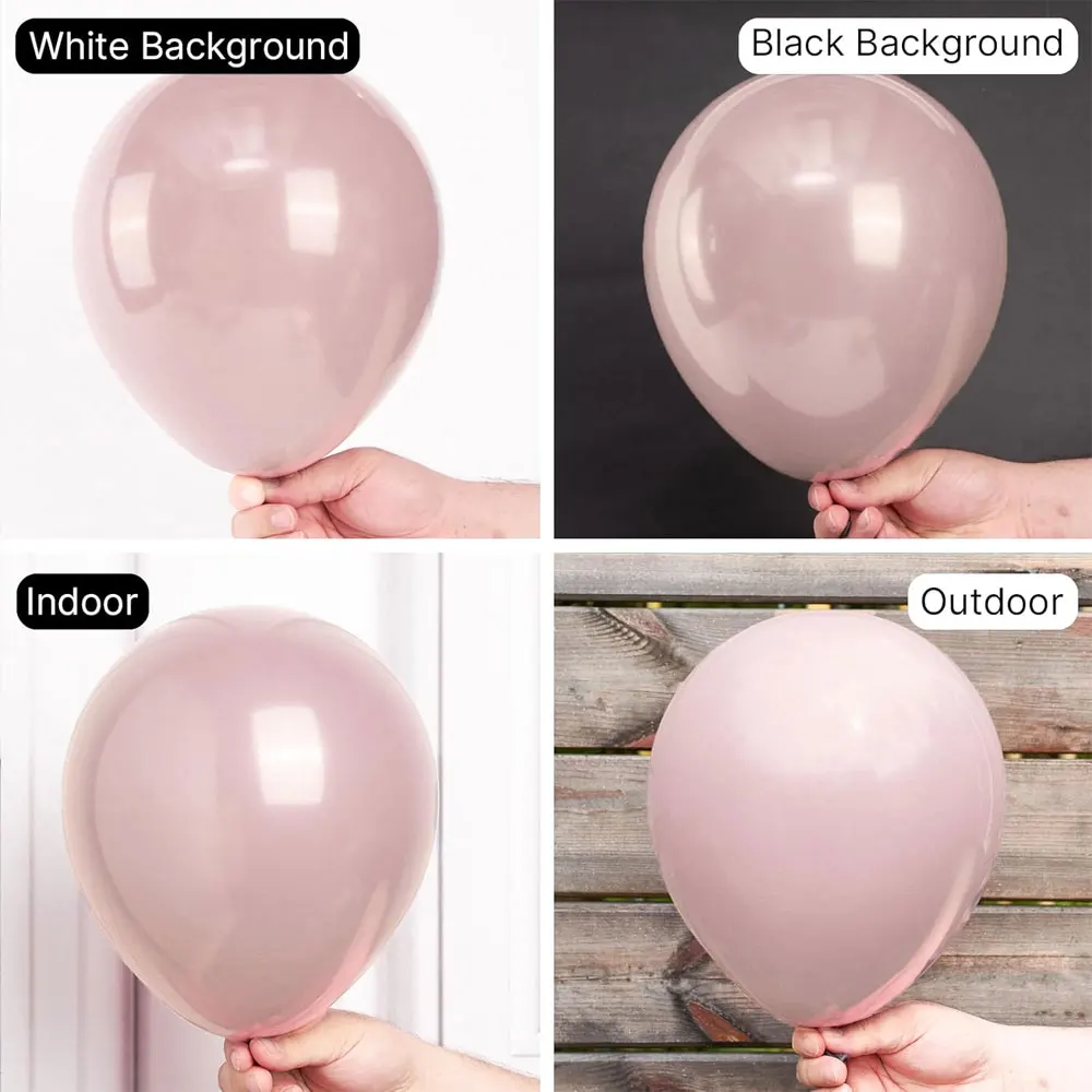 20/40 Stück staubige rosa Latexballons 10 Zoll weißer Sand Boho blassrosa Luft-Heliumballons für Geburtstag, Hochzeit, Babyparty-Dekoration – Detail 3