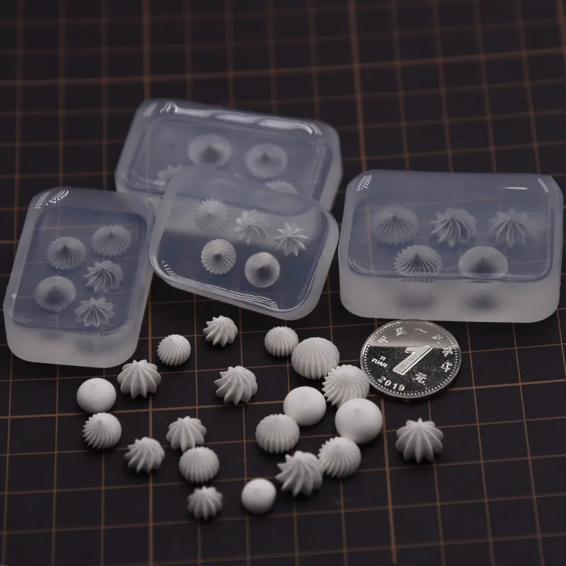 Mini Cream Silicone Mold 6/8/10/15mm Handmade Diy Clay Food Toy Cream Shape Lace Simulation Cake Decoration Mold Clay Tools