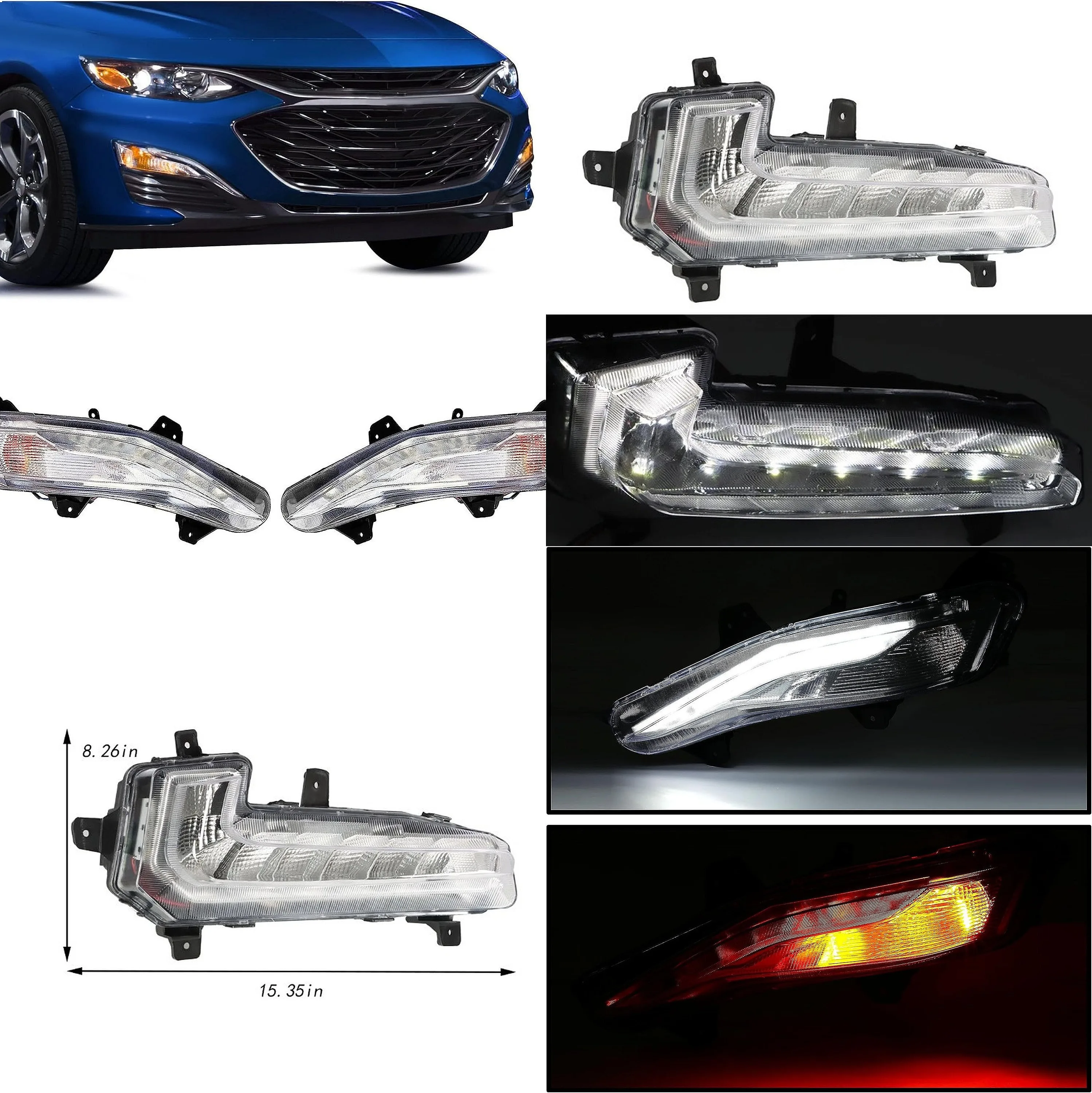 

LED Daytime Running Lights for 2016-2017 Malibu XL Fog Lamp DRL