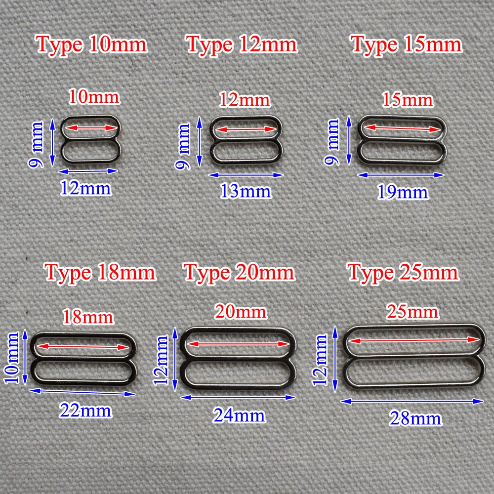 20 Stück 10mm-25mm Metall-BH-Trägerverstellverschlüsse Unterwäsche-Schieberinge Clips für Dessous-Verstellung DIY-Zubehör – Detail 15