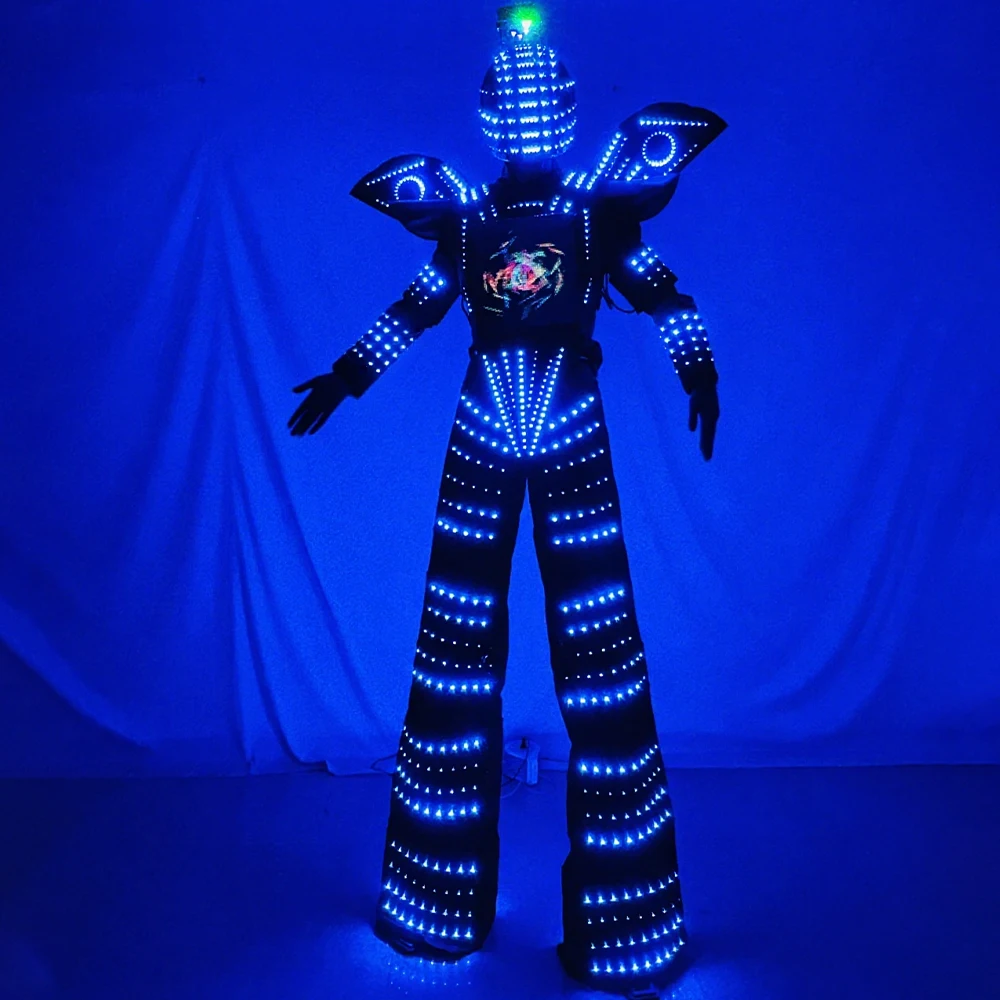 

LED Robot Costume Stilt Suit Full Color Kryoman Robot Outfit for Party Show Entertainment Events Robotic Costume Stilts