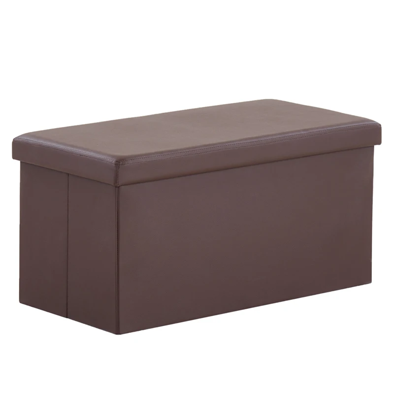 

FCH 76*38*38cm Glossy PVC MDF Foldable Storage Footstool Storage Box Shoe Changing Stool Sponge Filled Soft and Comfortable