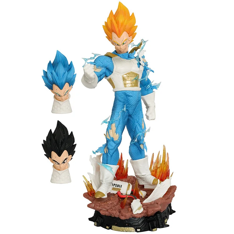 Figura de Vegeta Pequeño de Dragon Ball Saiyan, Estatua de Anime, Modelo de Decoración de Escritorio para Niños, 23 cm