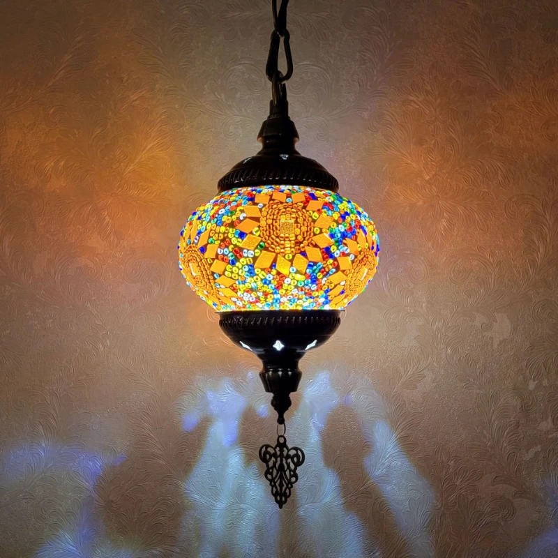 Exotic Romantic Türkiye Characteristic Classical Pendant Lamp Cafe Restaurant Bedroom Indoor Lighting Single Head LED Chandelier