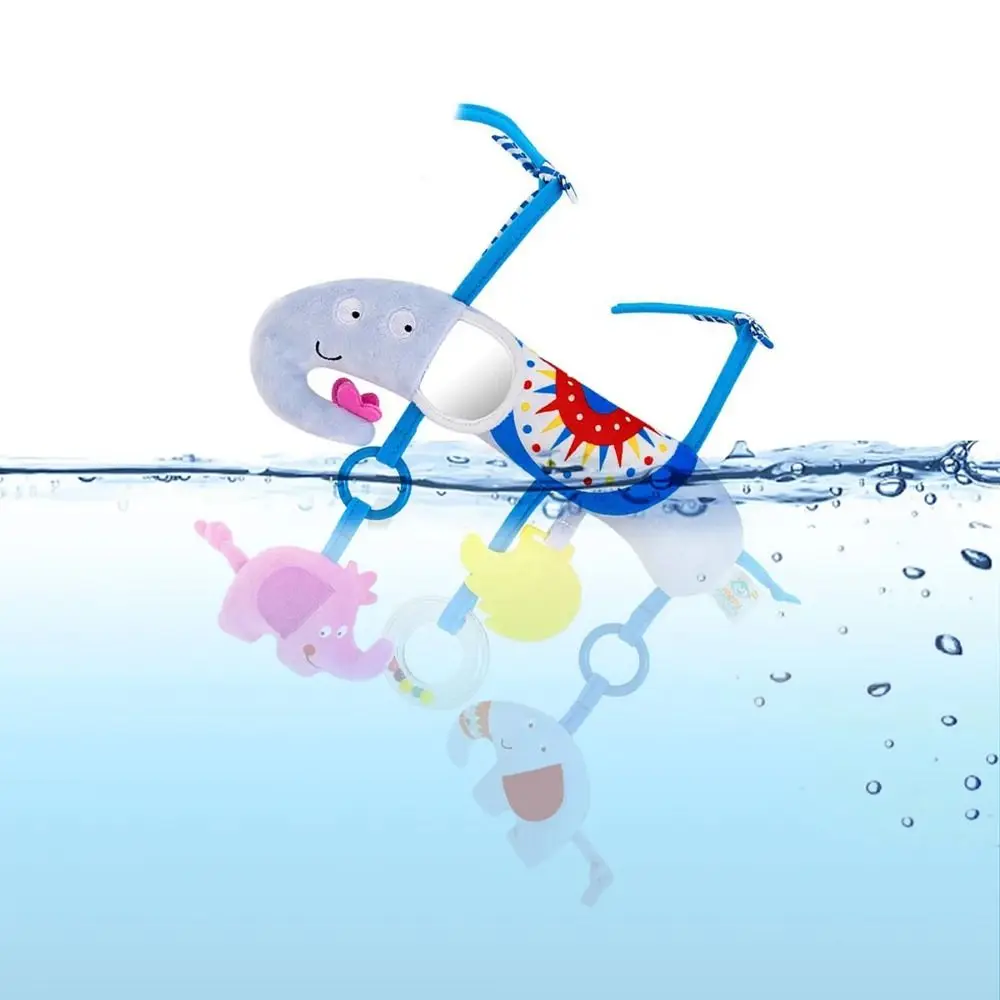 Animal-shaped Baby Stroller Hanging Pendants Distorting Mirror Squeaker Plush Stuffed Sensory Toy with Strap Sound Paper