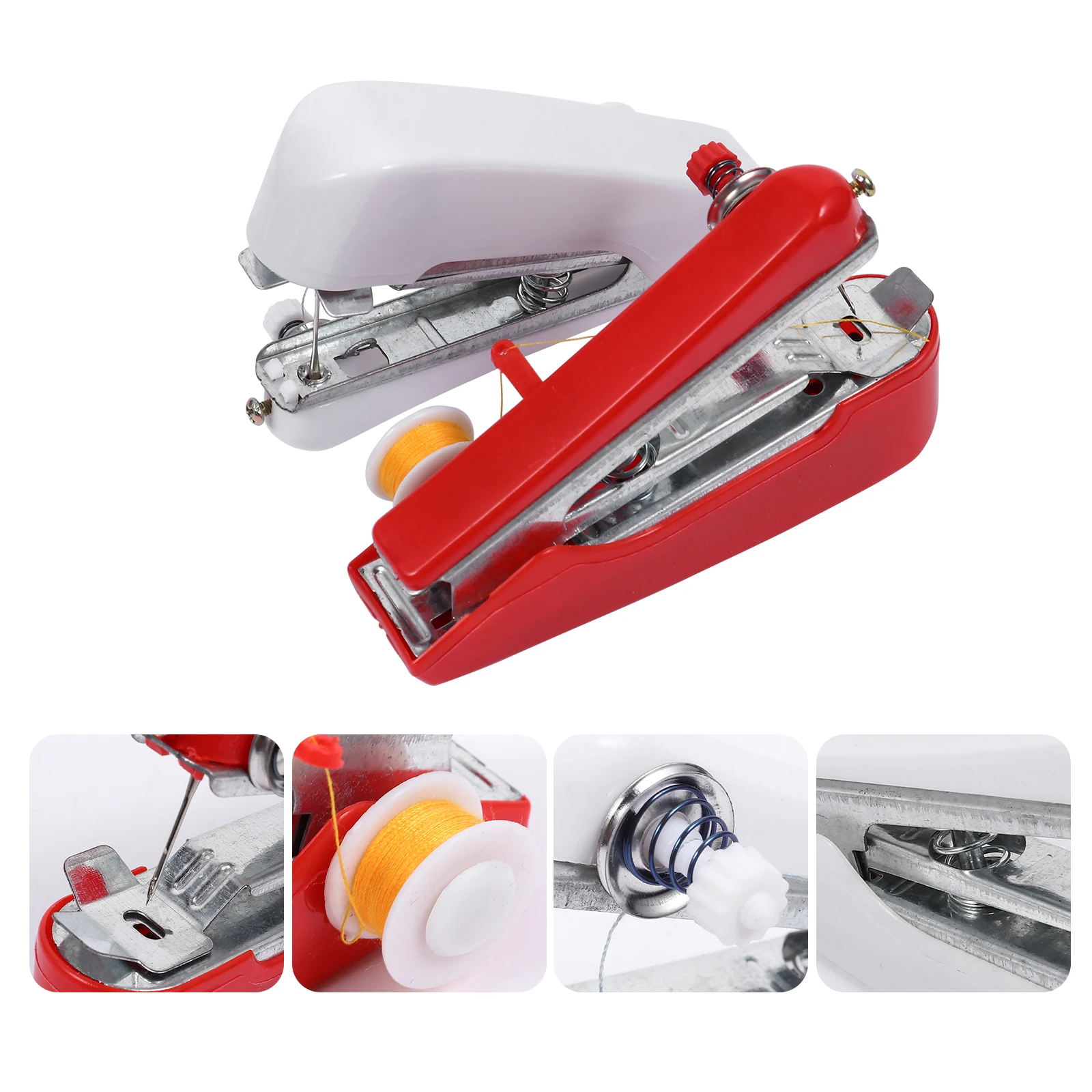 

2Pcs Mini Sewing Machine Plastic DIY Tool for Fabric Clothing Silk Wool Curtains Household Professional Use Portable Lightweight