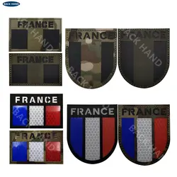 New French Flag pezzo riflettente francia Magic patch Badge Tactical Morale Badge cucito patch militari per abbigliamento