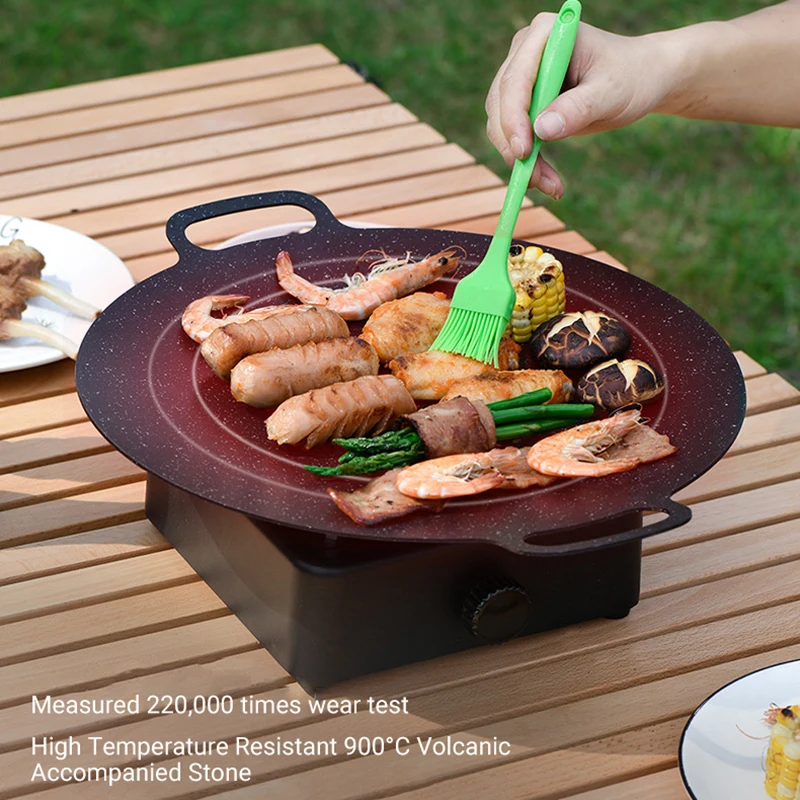 Grill Pan Home Rice Stone Frying Pan Outdoor Camping Grill Pan Korean Style Grill Pan Teppanyaki Grill Pan