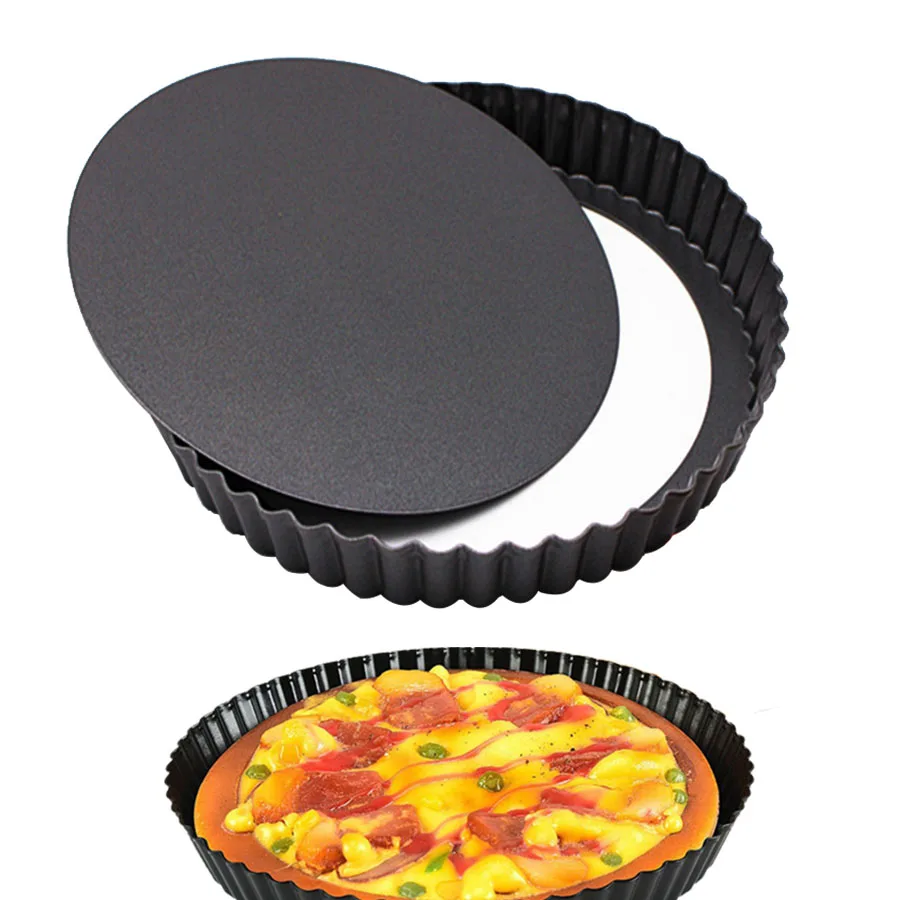 4-9 zoll Carbon Stahl Antihaft Abnehmbare Boden Kuchen Tablett Chrysantheme Geformt Pizza Backformen Haushalt Küche Backform JXB
