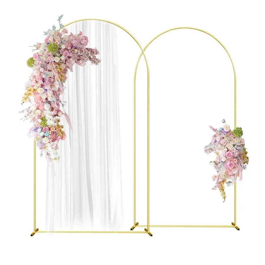 

Arch Backdrop Stand Set of 2 Aluminum Gold Arched Frame 7.2FT, 6.6FT for Birthday Party Bridal Baby Shower Ceremony Decoration