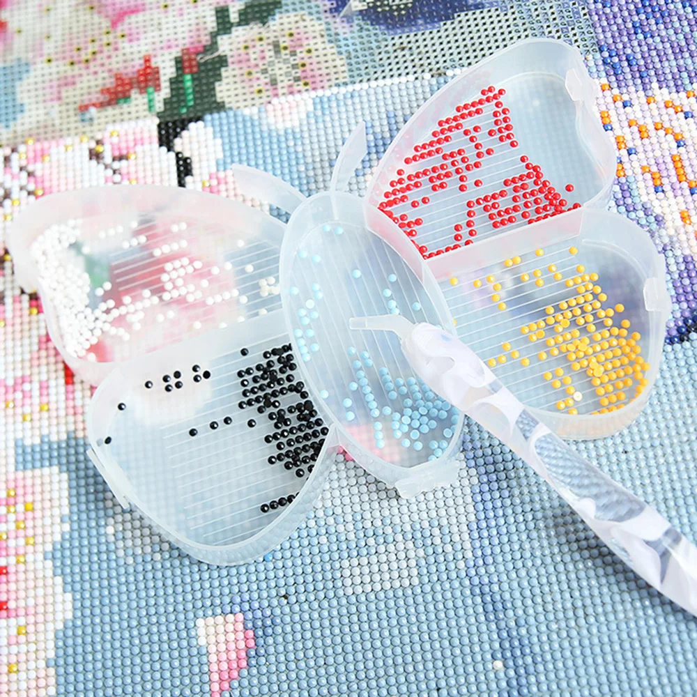 Diamond Painting Butterfly Tray Set, Cute Multi-Section Drill Organizer, Spoon, and Brush for Diamond Art and DIY Crafted view 5